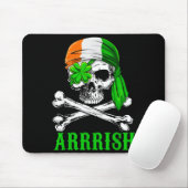 Arrish Irish Rate Skull St Patricks Day Clover Gif マウスパッド (マウス)