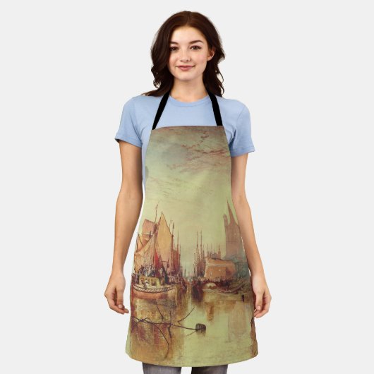 Arrival of a Packet Boat by Joseph Turner エプロン (着用した状態)