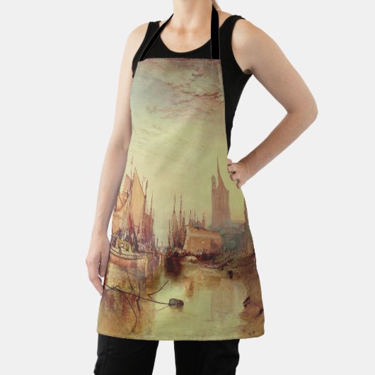 Arrival of a Packet Boat by Joseph Turner エプロン (インサイチュ)