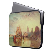 Arrival of a Packet Boat by Joseph Turner ラップトップスリーブ (正面左)