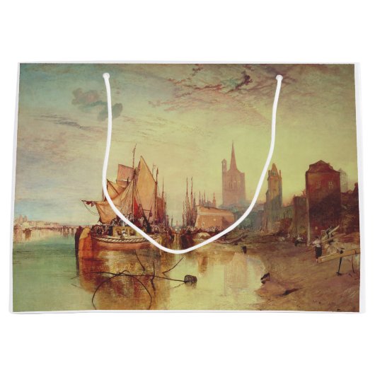 Arrival of a Packet Boat by Joseph Turner ラージペーパーバッグ (正面)