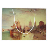 Arrival of a Packet Boat by Joseph Turner ラージペーパーバッグ (裏面)
