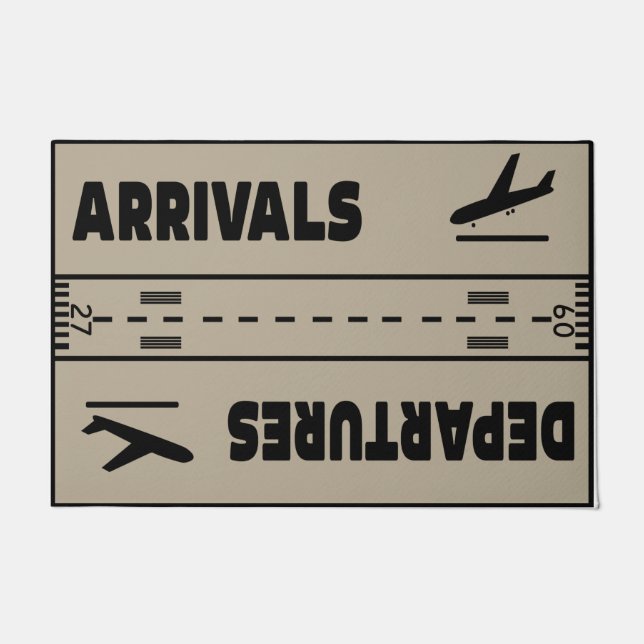 Arrivals & Departures Doormat, Funny Airplane ドアマット (正面)