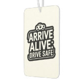 "Arrive Alive: Drive Safe"セーフティリマインダー車 カーエアーフレッシュナー (左)