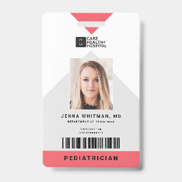 Arrow Medical Staff ID + バーコード 縦 バッジ