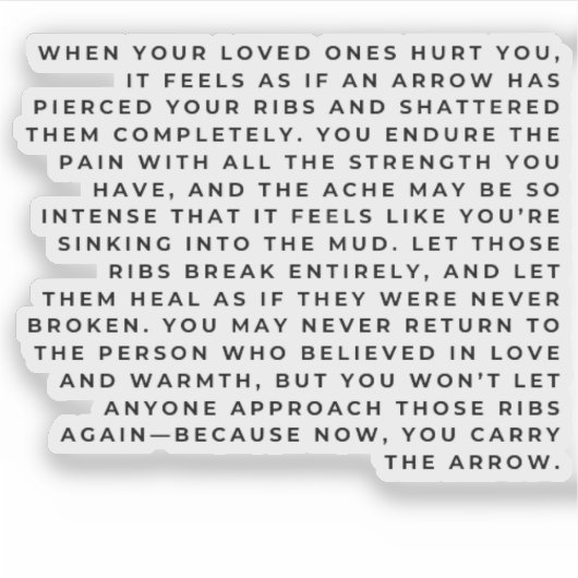 Arrow of Strength – Emotional Quote Sticker シール (正面)