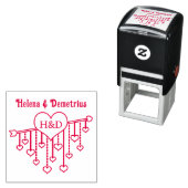 Arrow With Hanging Hearts Couple Names Initials セルフインキングスタンプ (インサイチュ)