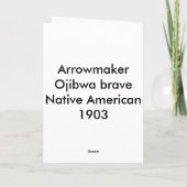 Arrowmaker、勇敢なオジブワ1903年 シーズンカード (裏面)