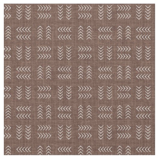 Arrows on Dark Brown Linen ファブリック (クローズアップ)