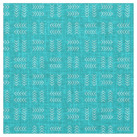 Arrows on Turquoise Linen ファブリック (クローズアップ)