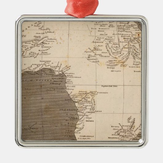 Arrowsmith著アフリカの地図 メタルオーナメント (正面)