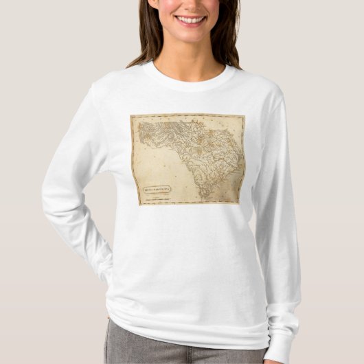 Arrowsmith著サウスカロライナの地図 Tシャツ (正面)