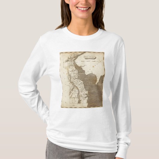 Arrowsmith著デラウェア州地図 Tシャツ (正面)