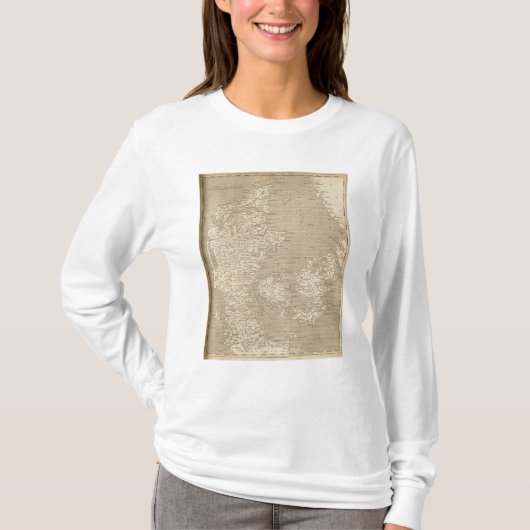 Arrowsmith著デンマークの地図 Tシャツ (正面)