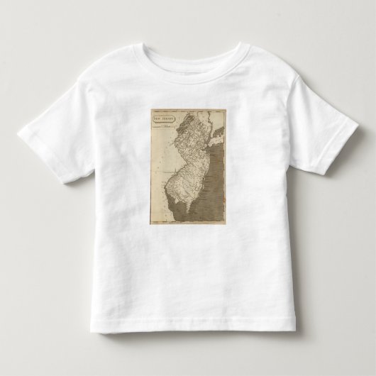 Arrowsmith著ニュージャージーの地図 トドラーTシャツ (正面)