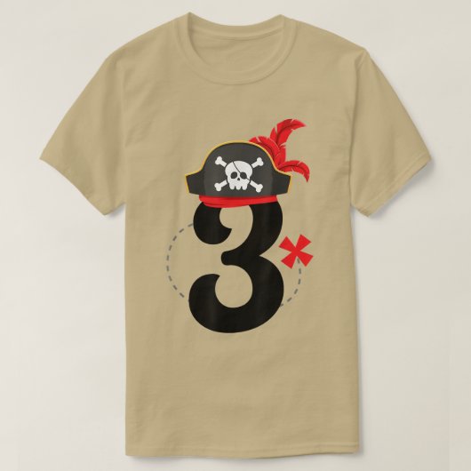 Arrr Im 3, Cute Pirate Theme 3rd Birthday Party Bo Tシャツ (デザイン正面)