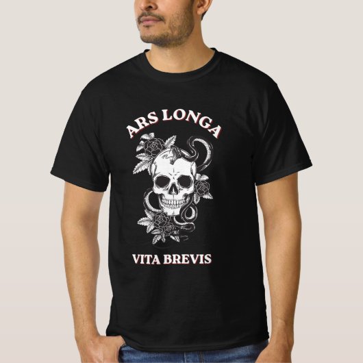 Ars Longa Vita Brevis ドクロと蛇 Tシャツ (正面)