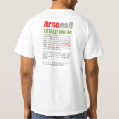 ArseNail (Arsenal)おもしろいサッカー漫画Tシャツ Tシャツ (裏面)