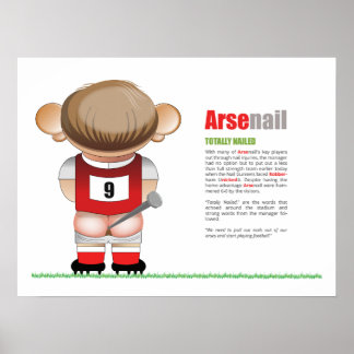ArseNail (Arsenal)サッカーおもしろいマンガポスター ポスター