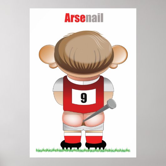 ArseNail (Arsenal)サッカーおもしろいマンガポスター ポスター (正面)