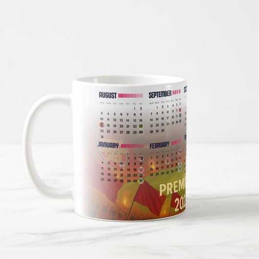 Arsenal 2025/2026 Premier League Calendar Mug コーヒーマグカップ (左)