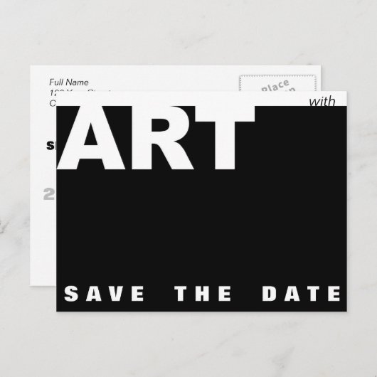 Artのカスタマイズ可能な誕生日日付の保存 案内ポストカード (正面/裏面)