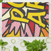 ARTポップ・アートのおもしろいレトロ漫画本 キッチンタオル (折り畳み)