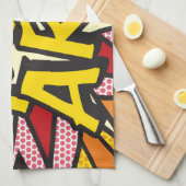 ARTポップ・アートのおもしろいレトロ漫画本 キッチンタオル (四つ折り)