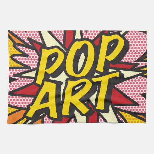 ARTポップ・アートのおもしろいレトロ漫画本 キッチンタオル (横)