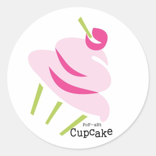 Artポップ・アートの CupCaKe ラウンドシール (正面)