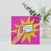 Artポップ・アートの Save the Date招待状 セーブザデート (スタンド正面)