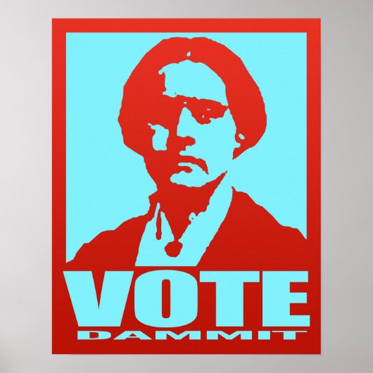 Art ポップ・アートの Red & Aqua Vote Dammit Susan B. Antho ポスター (正面)