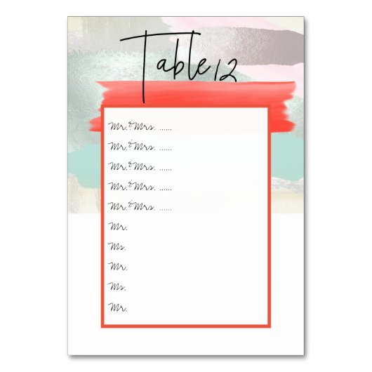 Art モダン Seaooam Coral Table Nos.のボードへのピン テーブルナンバー (正面)