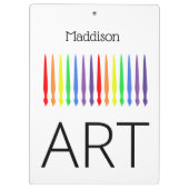 ART、レインボー絵を描ブブラシ、あなたの名前 クリップボード (裏面)