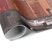 ART 1930'S BLIMP NEW YORK CITY SKYLINE YOUR TEXT ラッピングペーパー (ロールコーナー)