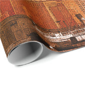 ART 1930'S BLIMP NEW YORK CITY SKYLINE YOUR TEXT ラッピングペーパー (ロールコーナー)