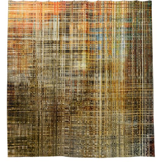 Art abstract colorful geometric intersection backg シャワーカーテン (正面)