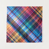 art abstract geometric diagonal pattern rainbow ba タペストリー (正面(横))