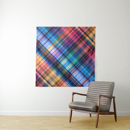 art abstract geometric diagonal pattern rainbow ba タペストリー (インサイチュ(横))