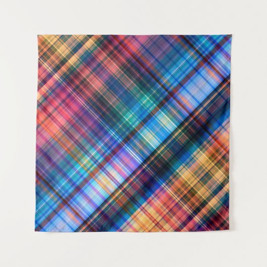 art abstract geometric diagonal pattern rainbow ba タペストリー (正面)