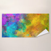 art abstract vibrant rainbow painted background wi バスタオル (バスタオル)