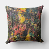 Art abstrait texturé en couleurs vives 🎨 クッション (裏面)