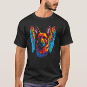 Art Angel Wings German Shepherd Dog Tシャツ (正面)