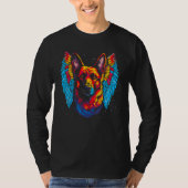Art Angel Wings German Shepherd Dog Tシャツ (正面)