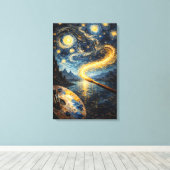 Art at Your Fingertips – Celestial Brush & Palette キャンバスプリント (インサイチュ (ウッドフロア))