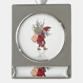 Art Banner Ornament – Little Winter Helper シルバープレートバナーオーナメント (正面)