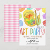 Art Birthday Partyへの招待 招待状 (正面/裏面)