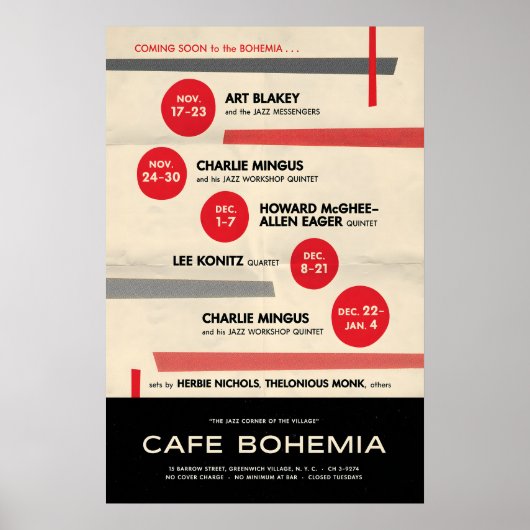 Art Blakey - Charles Mingus jazz poster - At the ポスター (正面)