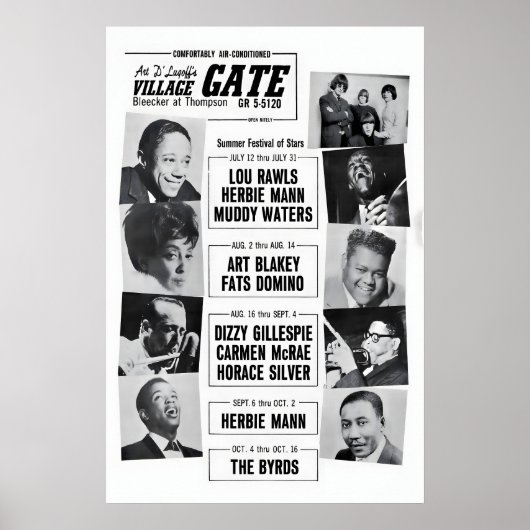 Art Blakey - Dizzy Gillespie - Herbie Mann jazz ポスター (正面)