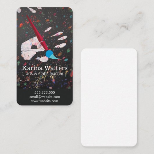 Art Brushes and Palette | Hand Painting Splatter 名刺 (正面/裏面)